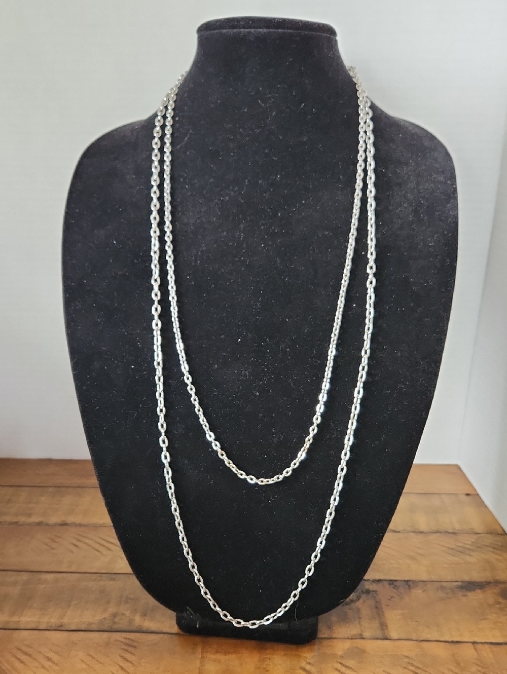 Sara Coventry Silver Double-Layer Chain Necklace